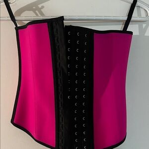 Pink and Black Waist Trainer Corset/Faja